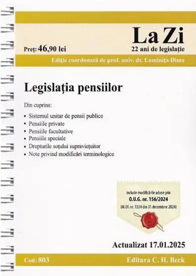 Legislatia pensiilor Act.17 ianuarie 2025 Ed.Spiralata