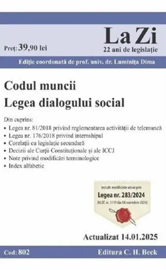 Codul muncii. Legea dialogului social Act.14 Ianuarie 2025