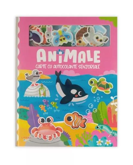 Animale. Carte cu autocolante senzoriale