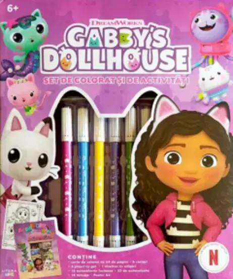 Gabby's Dollhouse. Set de colorat si de activitati