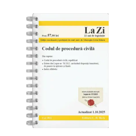 Codul de procedura civila. Cod 811. Actualizat la 1.10.2025
