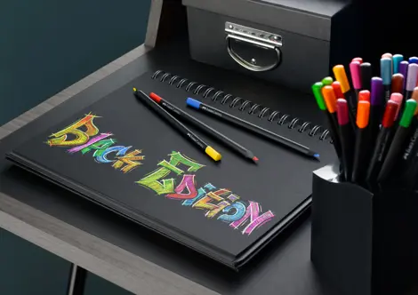 Creioane colorate 24 culori black edition Faber Castell