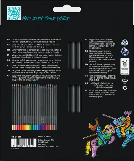 Creioane colorate 24 culori black edition Faber Castell