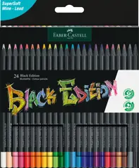 Creioane colorate 24 culori black edition Faber Castell