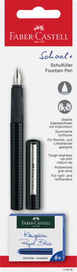 Blister stilou scolar carbon + 6 cartuse Faber Castell