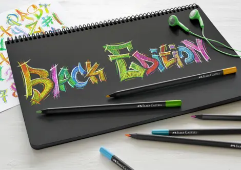 Creioane colorate 12 culori black edition Faber Castell
