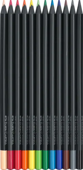 Creioane colorate 12 culori black edition Faber Castell