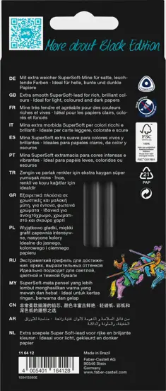 Creioane colorate 12 culori black edition Faber Castell