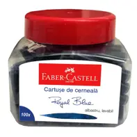 Cartuse cerneala mici albastre 100buc/borcan Faber Castell