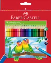 Creioane colorate triunghiulare 24 culori + ascutitoare eco Faber Castell