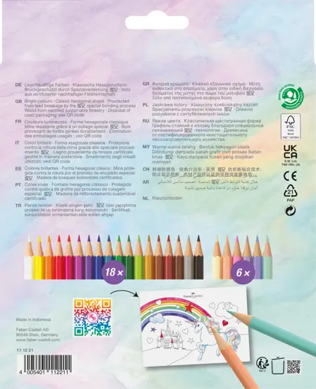 Creioane colorate 18+6 culori unicorni Faber Castell