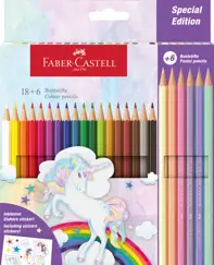 Creioane colorate 18+6 culori unicorni Faber Castell