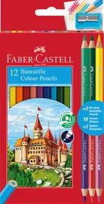 Creioane colorate 12+3 culori eco Faber Castell