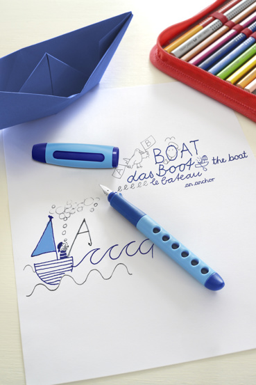 Stilou scolar Scribolino albastru, stangaci Faber Castell