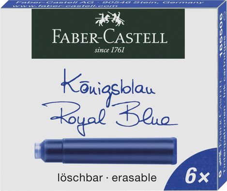 Cartuse cerneala mici albastre 6 buc/cutie Faber Castell