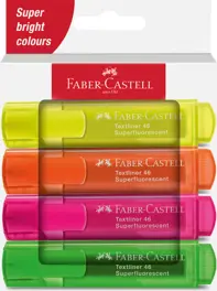 Textmarker 4 buc/set superfluorescent 1546 Faber Castell