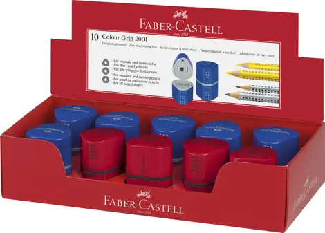 Ascutitoare tripla grip rosie/albastra Faber Castell