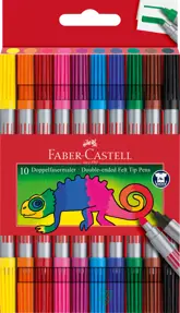 Carioca 10 culori 2 capete Faber Castell