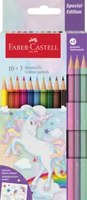 Creioane colorate 10+3 culori unicorni Faber Castell