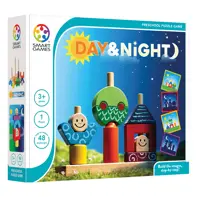 Smart Games - Day & Night, joc de logica cu 48 de provocari, 2+ ani, editie internationala