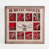 10 Metal Puzzles Set Red 