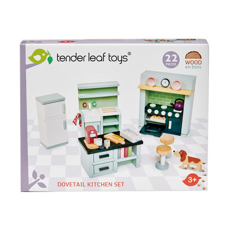 Set mobilier bucatarie, din lemn premium Dovetail - cu 22 piese, echipamente si accesorii complete - Tender Leaf Toys