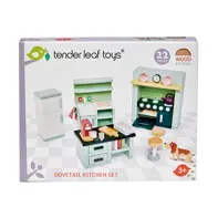 Set mobilier bucatarie, din lemn premium Dovetail - cu 22 piese, echipamente si accesorii complete - Tender Leaf Toys 