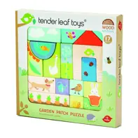 Puzzle educativ ilustratii din gradina, din lemn premium - Garden Patch Puzzle - 17 piese - Tender Leaf Toys