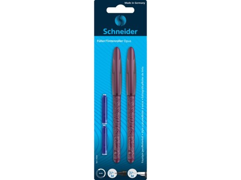 Stilou + Roller Schneider Opus+2 rezerve /blister 24-Bordo