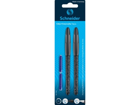 Stilou + Roller Schneider Opus+2 rezerve /blister 24-Negru