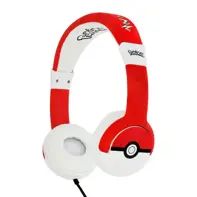 Casti cu fir pentru copii, OTL,  Pokemon Pokeball - rosu