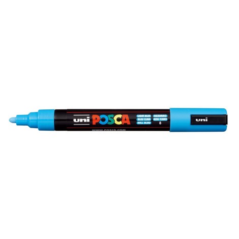 Marker Uni Posca PC 5M vf 18-25 mm Albastru deschis