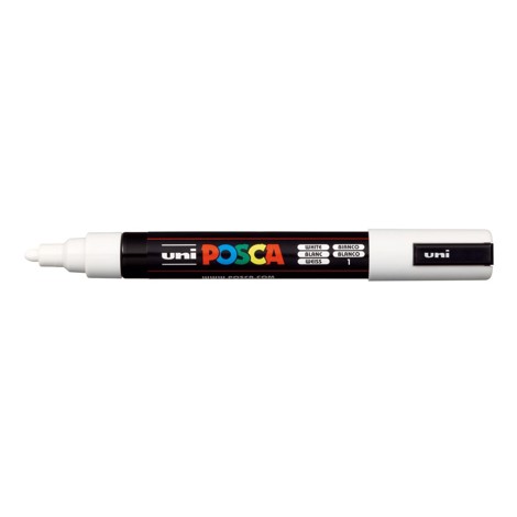 Marker Uni Posca PC 5M vf 18-25 mm Alb