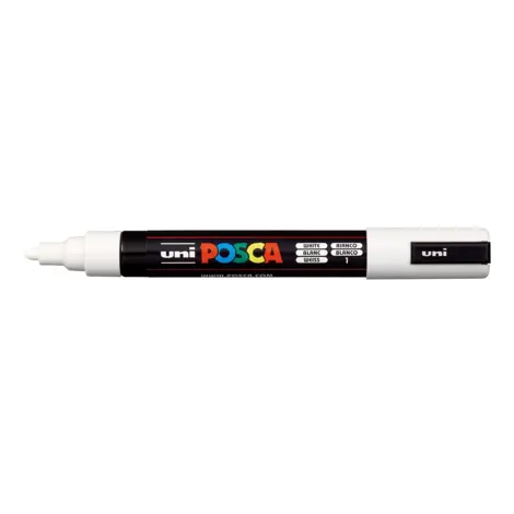 Marker Uni Posca PC 5M vf 18-25 mm Alb