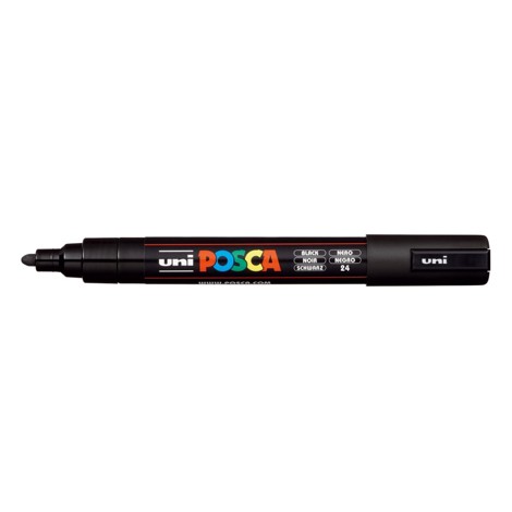 Marker Uni Posca PC 5M vf 18-25 mm Negru