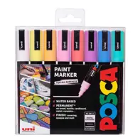 Set 8 markere Uni Posca PC 5MR soft color vf 1.8-2.5mm
