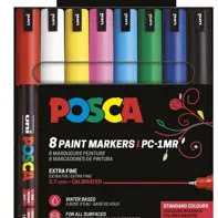 Set 8 markere Uni Posca PC 1MR vf 07mm