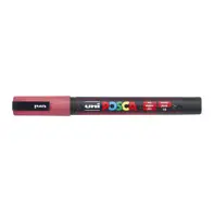 Marker Uni Posca PC 3M vf 0.9-1.3 mm Rosu cu sclipici