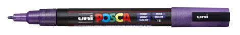 Marker Uni Posca PC 3M vf 0.9-1.3 mm Violet cu sclipici