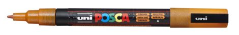 Marker Uni Posca PC 3M vf 0.9-1.3 mm Orange cu sclipici