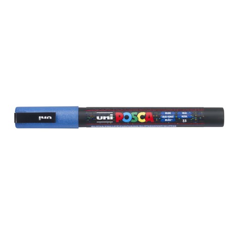 Marker Uni Posca PC 3M vf 0.9-1.3 mm Albastru cu sclipici