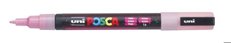 Marker Uni Posca PC 3M vf 0.9-1.3 mm Roz cu sclipici