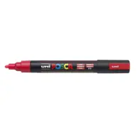 Marker Uni Posca PC 5M vf 1.8-2.5 mm Rosu fluorescent