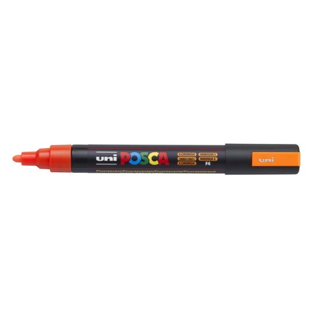 Marker Uni Posca PC 5M vf 1.8-2.5 mm Portocaliu fluorescent