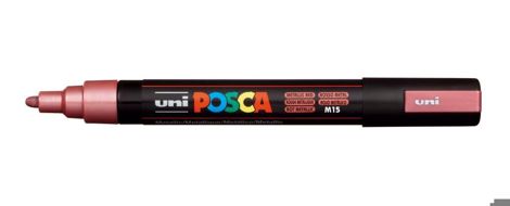 Marker Uni Posca PC 5M vf 1.8-2.5 mm rosu metalizat