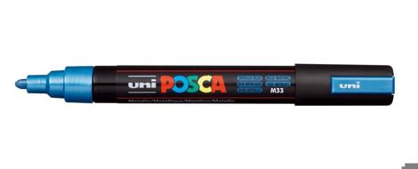 Marker Uni Posca PC 5M vf 1.8-2.5 mm Albastru metalizat