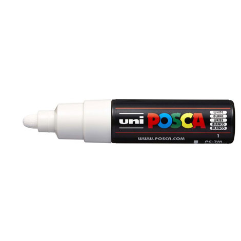 Marker Uni Posca PC 7M vf 4.5-5.5 mm Alb