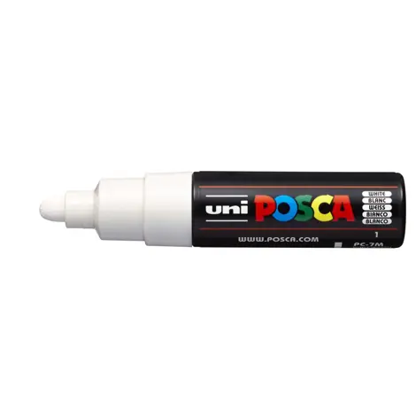 Marker Uni Posca PC 7M vf 4.5-5.5 mm Alb