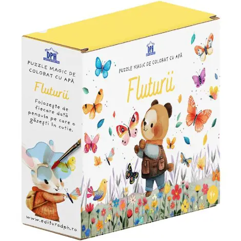 Puzzle magic de colorat cu apa: Fluturii