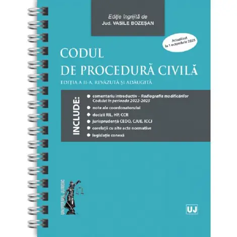 Codul de procedura civila Act.1 Octombrie 2025 Ed. Spiralata Ed.2
